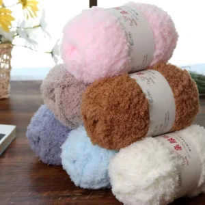 Hand woven Chenille Yarn 2.5mm Baby Hand Knitting Dyed Recycled 100% Polyester Anti Bacteria Eco Friendly OE