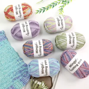 Handmade DIY Acrylic Blended Yarn 2.5mm Graffiti 16s Eco-Friendly Abrasion-Resistant Strand-Dyed Crochet Hollow Round-Braid