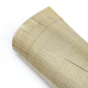 Heat Resistant Dewaxed Alkali Free E Glass Yarn Fiberglass Cloth Golden Caramel Finish Sintered Woven Glass Fabric for Silicone