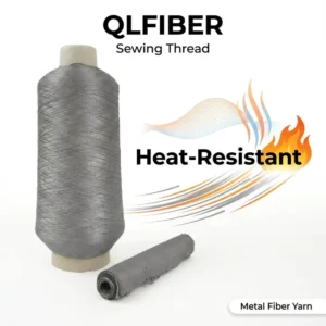 High Conductivity Metallic Yarn 100% Stainless Steel Fiber Thread with Raw Pattern for Touch Screen Gloves Sewing