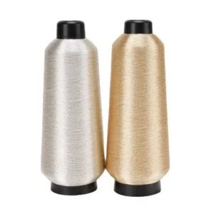 High End Metallic Yarn Embroidery with Bright Gold and Silver Colors