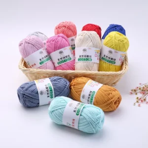 High Quality 100% Cotton 50g ball Yarn for Crocheting and Hand Knitting