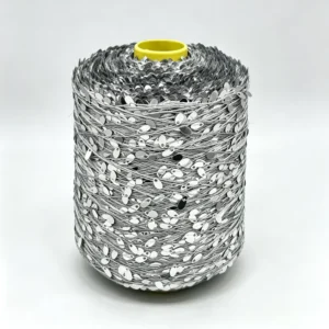 High Quality 100% Polyester Customized Fancy Oval Sequin Yarn Dyed Pattern for Knitting Sweaters and Scarves
