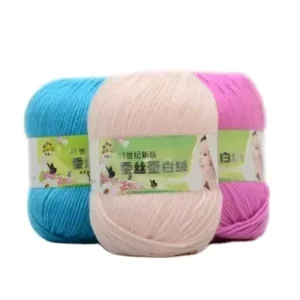 High Quality 50g/roll 6ply Super Soft Silk Cotton Baby Yarn for Knitting