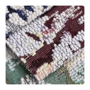 High Quality Eco Friendly Yarn Dyed Wool Cotton Acrylic Mixed Jacquard Fabric Fashion Furniture Sofa Breathable Upholstery