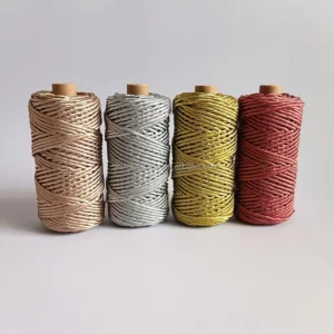 High Quality Eco friendly Pretty Color Gold Silver Wine Red Copper 3mm Metallic Single Strand Macrame Cord