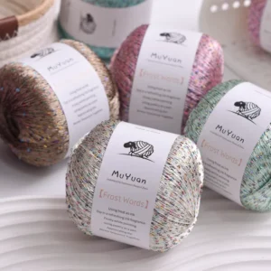 High Quality Fancy Nylon Sequin Yarn Dense Sequined Thread Auxiliary Yarn for DIY Hand Knitting Crochet Bag