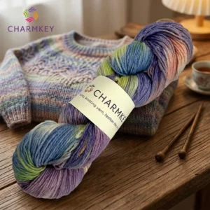 High Quality Long Space Jacquard Dyed 100% Merino Wool Yarn Crochet for Hand Knitting