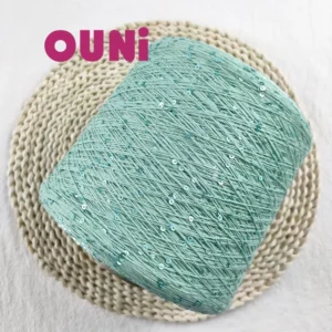 High Quality Melange Yarn Hand Knitting Dyed Pattern 100% Crochet Cotton with Small Glittery Sequin 3mm 50g Sequins Yarn