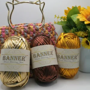 High Quality Metallic T Shirt Yarn for Crochet Tote Bags Handmade 100% Polyester Yarn for Woven Bags