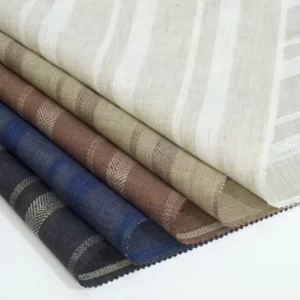 High Quality Skin Friendly 100% Linen Yarn Dyed Herringbone Striped Fabric Organic Stripe Linen Fabric for Shirts Clothing