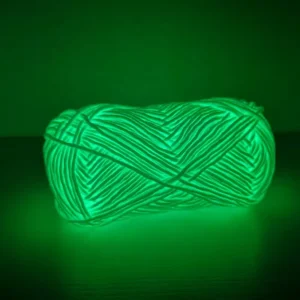High Tenacity Dyed 100% Polyester Glow Dark Yarn 2mm Chunky Luminous Novel Functional Yarn Knitting Sewing Embroidery
