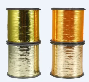 High Tenacity Embroidery Metallic Yarn Thread Silver Gold Polyester Metallic M Type for Weaving