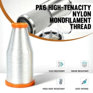 High Tenacity PA6 Nylon Monofilament Yarn 100% Polyamide 6 High Tensile Strength Abrasion Resistant for Industrial Use