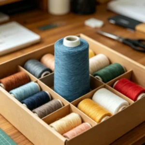 High Tenacity Recycled Raw Grey Dead End Eco Natural Ring Spun 21S Polyester Yarn Curtains Sheers Sewing Knitting