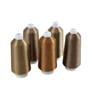 High Tenacity Smooth Metallic Yarn Pure Silver Gold Color 150D Polyester Embroidery for Knitting