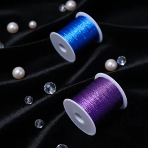 High Tenacity Water Resistant 100% Polyester Metallic Yarn Lurex Glitter Embroidery Threads Dyed Pattern