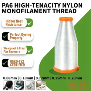 High strength High Tenacity Nylon 6 Monofilament 10D Textile Weaving Fishing Line Raw Industrial Yarn Factory Direct Supply