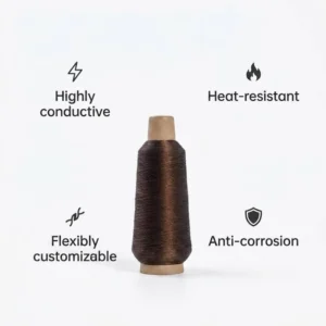 Highly Conductive Anti static Stainless Steel OE Spun Raw Metal Fiber Yarn for Touch Screen Gloves Sewing Smart Wearables