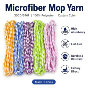 Hilo De Microfibra Para Trapero 300D 576F Color Multicolor Resistente Y Duradero OEM Mop Making Yarn