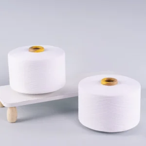 Hongshuo HS-071 Core Spun Cotton Yarn White Milk White Polyester Cotton 10s Bleached Anti Pilling OE Knitting Dyed Stock Bulk