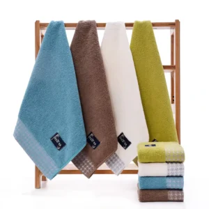 Houndstooth Bamboo Fiber Washcloth Face Towel Ultra Soft Highly Absorbent Quick Dry Wash Cloth Facial Cleansing Towel
