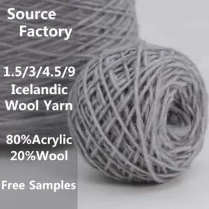 Icelandic Wool Blend Yarn Comfortable 20% Wool 80% Acrylic Multiple Sizes (1.5/4.5/9/16NM/1) Hand Knitting Source of Ball Yarn