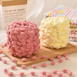 Internet Celebrity Chenille Yarn Blanket Hand Woven Snowball Grain Ball Dyed Pattern Bean Yarn Cloud Ins Blanket