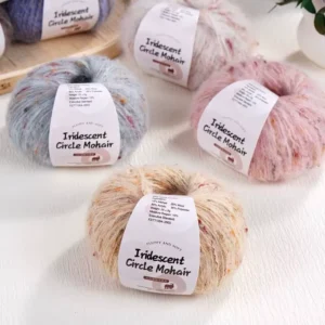 Iridescent Loop Spun Mohair Yarn for DIY Hand Knitting Scarves Sweaters Outerwear Medium Thick Acrylic & Wool Blend