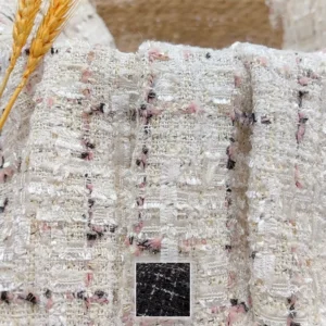Italian Stock Yarn Dyed Fabric Woven Fancy Yarn Wool Blend Tweed Fabric