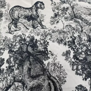 JSH6358 Yarn Dyed Customized Color Brocade Tree Flower Animal Tiger Jacquard Woven 100% Polyester Medium Weight Girls