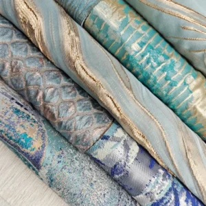 Jacquard Woven Embroidered Blackout Fire Retardant OEKO TEX Certified Curtain Fabric Yarn Dyed Living Room Sun Block