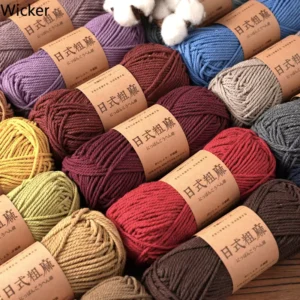 Japanese Style Coarse Twist Cotton Yarn Anti pilling High Tenacity Yarn for Hand Crocheting Handbag Hat Cushion 100 G skein
