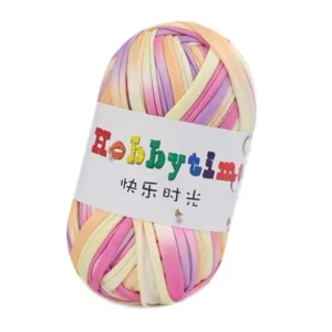 Jiuseniao Multicolour High Tenacity 100% Polyester T Shirt Yarn Crochet Spotlight Hand Knitting Chunky Yarn Roll for Bags