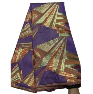 KC Fabric Colorful Lurex Geometric Jacquard Brocade Fabric for African Wedding Abaya Dress