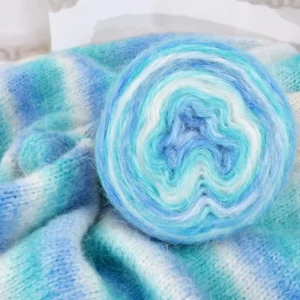 Knitting Projects Multi Color Long Segment Hand Dyed Gradient Silk Mohair Acrylic Blended Yarn