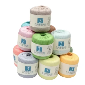Lace Yarn Carded Dyed 100% Cotton 40g Per Ball OE Eco Friendly Anti-Pilling Recyclable Soft Hand Knitting Crochet Embroidery