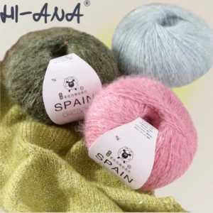 Lamb Wool Silver Thread Sequin Dyed Anti-Pilling Soft Skin-Friendly Hand-Knitted Fancy Yarn