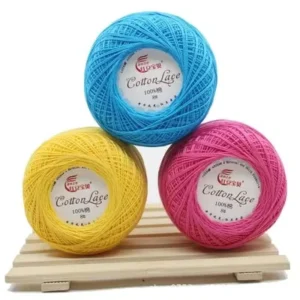 Large Stock of Bulk Dyed Mercerized Cotton Crochet Thread Cotton Edge Yarn Hand Knitted #8 Lace Yarn for Weaving