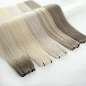 LeShine Double Drawn Genius Weft Virgin Russian Hair Thin Invisible Genius Weft Human Hair Extension