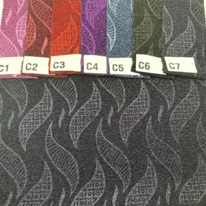 Leaf 3D Embossed Bizo Bizo Stretch Knitted Jacquard Fabric for Dress