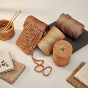 Light-Weight Thick Ice Silk and Hemp Yarn Hollow Yarn for Hand-Woven DIY Bags Cushions Summer Sun Visor Fancy Knitting Style