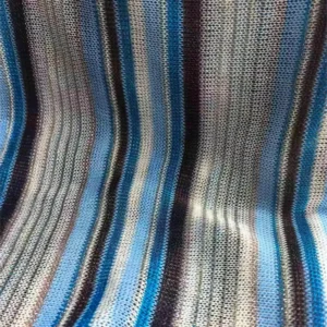 Lightweight Yarn Dyed Metallic Weft Knitted Plain Mesh Fabric for Home Textile & Dress