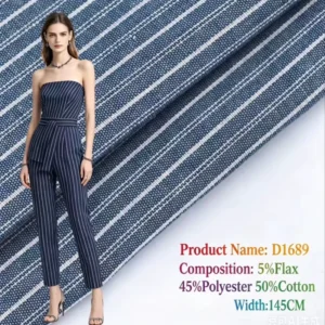 Linen Cotton Medium Weight Soft Yarn Dyed Vertical Stripe Woven Fabric 9 Colors for Garment Shirts Dress Curtains Home Textile