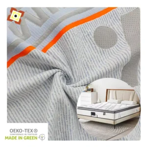 Linen Gray All Season Tricot Jacquard Tear Resistant Breathable Knitted Mattress Fabric