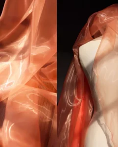 Liquid Organza Fabric Mirror Organza Exquisite Crystal Shinny Organza Fabric for Wedding Dress