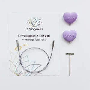 Lotus Yarns 360° Swivel Colorful Cable With End Caps for Interchangeable Tips Knitting Tools for Hand Knitting Crochet