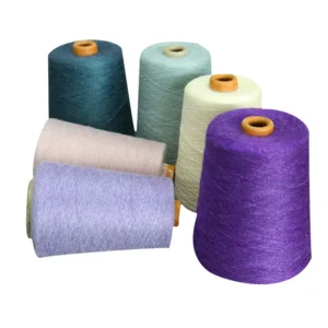 Low Price 30 1 Colored Dope Dyed Recycled Polyester Spun Yarn for Knitting and Weaving