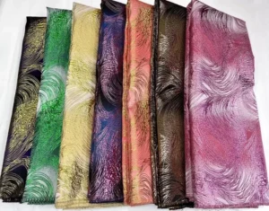 Luxury Metallic Polyester Colorful Designer Jacquard Brocade Fabric for Women Formal Dress Designer Fabric