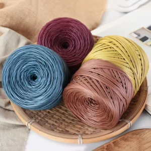 Magic High Tenacity Eco Friendly Metallic T Shirt Yarn for Eye Catching Crochet Bags Knitting Sewing Weaving Embroidery Dyed